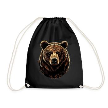 Ours brun, Grizzly, Frères d’ours, Forêt, Ours sauvages - Sac de sport léger - noir - Devant