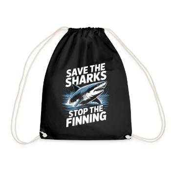 Save the Sharks Stop the Finning - Drawstring Bag - black - Front