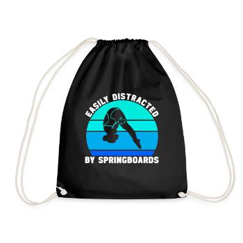 Diving diving board - Drawstring Bag - black - Front