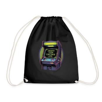 Insérer une pièce de monnaie – Continuer la vie | Conception Retro Gamer - Sac de sport léger - noir - Devant