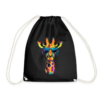 Girafe Afrique Amour Safari Nature sauvage Girafes mignonnes - Sac de sport léger - noir - Devant
