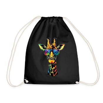 Girafe Afrique Amour Safari Nature sauvage Girafes mignonnes - Sac de sport léger - noir - Devant