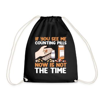 Pharmacy Tech Technician - Drawstring Bag - black - Front