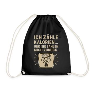 Compteur de calories balances disant T-shirt - Sac de sport léger - noir - Devant