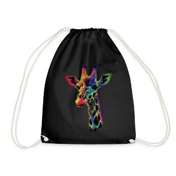 Girafe Afrique Amour Safari Nature sauvage Girafes mignonnes - Sac de sport léger - noir - Devant