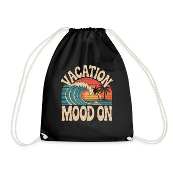 Vacation Mood On Summer Festival Travel Club Vacation - Drawstring Bag - black - Front