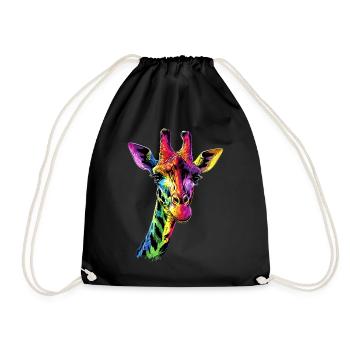Girafe Afrique Amour Safari Nature sauvage Girafes mignonnes - Sac de sport léger - noir - Devant