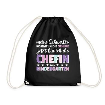 Ma sœur va à l’école... - Sac de sport léger - noir - Devant