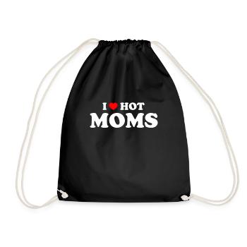 I Love My MOM - Hot MOMS - Turnbeutel - Schwarz - Vorne