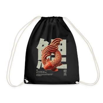 Poisson Koi japonais – Bonheur et transformation - Sac de sport léger - noir - Devant