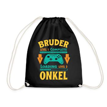Ich Werde Onkel 2026 Laden Schwangerschaft Geburt - Turnbeutel - Schwarz - Vorne