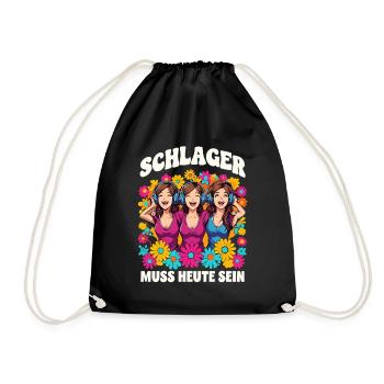 Schlager doit être son motif floral coloré aujourd’hui - Sac de sport léger - noir - Devant