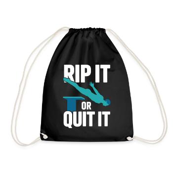 Diving diving board - Drawstring Bag - black - Front