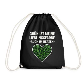 Le vert est ma couleur préférée de chemise en forme de cœur - Sac de sport léger - noir - Devant