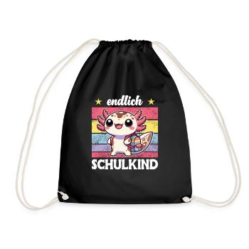 Enfin écolier mignon axolotl pour l’inscription à l’école - Sac de sport léger - noir - Devant