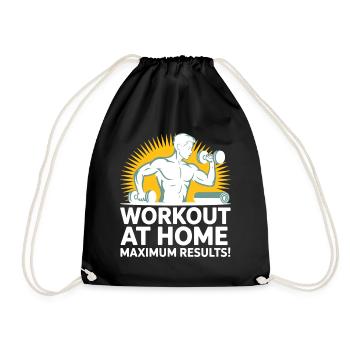Fitness Motivation Home Workout Design - Turnbeutel - Schwarz - Vorne
