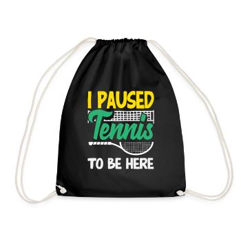 I paused tennis player - Drawstring Bag - black - Front