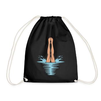 Diving diving board - Drawstring Bag - black - Front