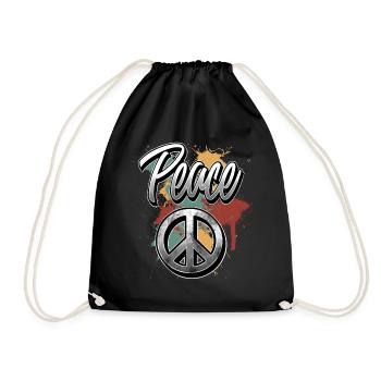 Signe de paix - Sac de sport léger - noir - Devant