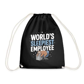 Tired Employee Design for Office Humor and - Drawstring Bag - black - Front