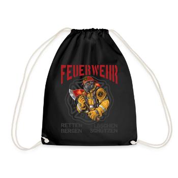 Feuerwehr Retten Löschen Bergen Schützen - Turnbeutel - Schwarz - Vorne