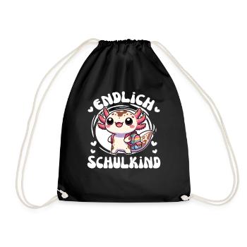 Enfin écolier mignon axolotl pour l’inscription à l’école - Sac de sport léger - noir - Devant