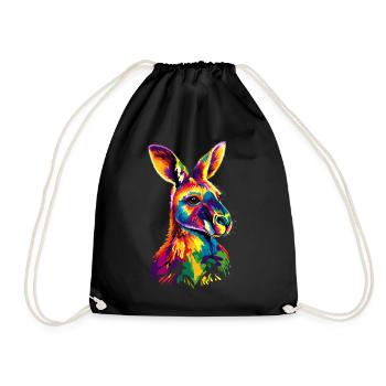 Kangourou Australie Outback Kangourous mignons sauvages - Sac de sport léger - noir - Devant