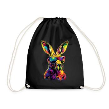 Kangourou Australie Outback Kangourous mignons sauvages - Sac de sport léger - noir - Devant