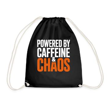 Alimenté par la caféine et le chaos humoristique - Sac de sport léger - noir - Devant