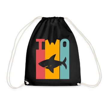 Requin 2ème Anniversaire - Sac de sport léger - noir - Devant