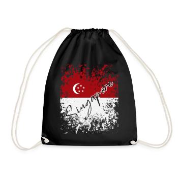 Grunge Drapeau de Singapour, j’aime Singapour - Sac de sport léger - noir - Devant