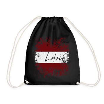 Grunge Drapeau letton : j’adore la Lettonie - Sac de sport léger - noir - Devant