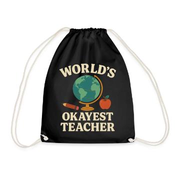 Teacher Planet Earth School and Funny - Drawstring Bag - black - Front