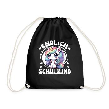 Enfin écolier mignonne licorne pour l’inscription à l’école - Sac de sport léger - noir - Devant