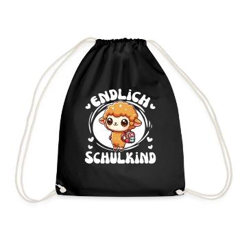 Enfin un écolier, un mouton doux pour l’inscription à l’école - Sac de sport léger - noir - Devant