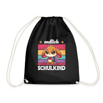 Enfin un doux lapin d’écolier pour l’inscription à l’école - Sac de sport léger - noir - Devant