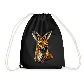 Wallaby Australie Outback Kangourou doux sauvage - Sac de sport léger - noir - Devant