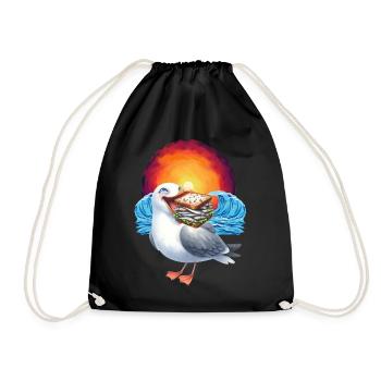 Sandwidsch Hareng Poisson Mouette Maritime - Sac de sport léger - noir - Devant