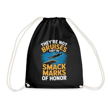 Diving diving board - Drawstring Bag - black - Front