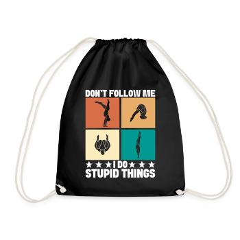 Diving diving board - Drawstring Bag - black - Front
