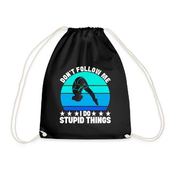 Diving diving board - Drawstring Bag - black - Front