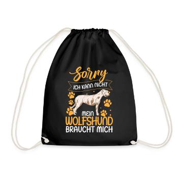 Irischer Wolfshund ich kann nicht - Turnbeutel - Schwarz - Vorne