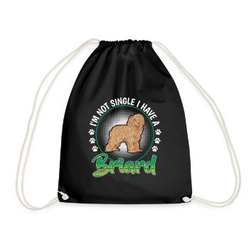 Briard not single Berger de Brie - Drawstring Bag - black - Front