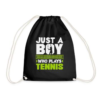 Nur Ein Junge Der Tennis Spielt - Turnbeutel - Schwarz - Vorne
