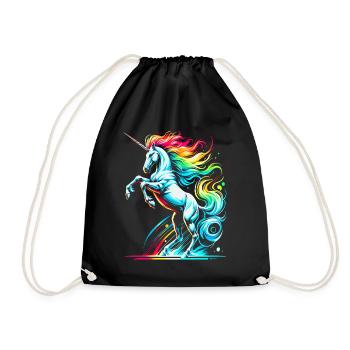 Vibrant néon licorne tolérance illustration - Sac de sport léger - noir - Devant