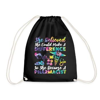 Pharmacy Tech Technician - Drawstring Bag - black - Front