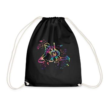 Curler Winter Sports Curling - Drawstring Bag - black - Front