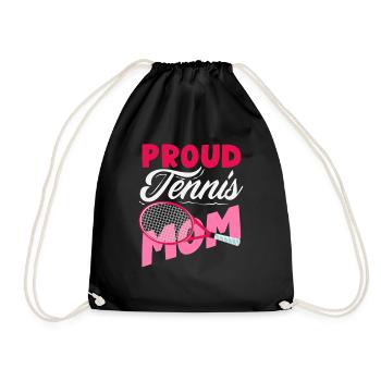 Proud Tennis Mom For Tennis Players - Drawstring Bag - black - Front