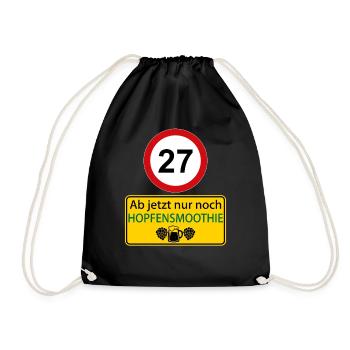 27 Ab jetzt nur noch Hopfensmoothie - Turnbeutel - Schwarz - Vorne