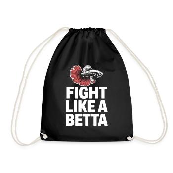 Combattez comme un bêta - Design de poisson amusant - Sac de sport léger - noir - Devant